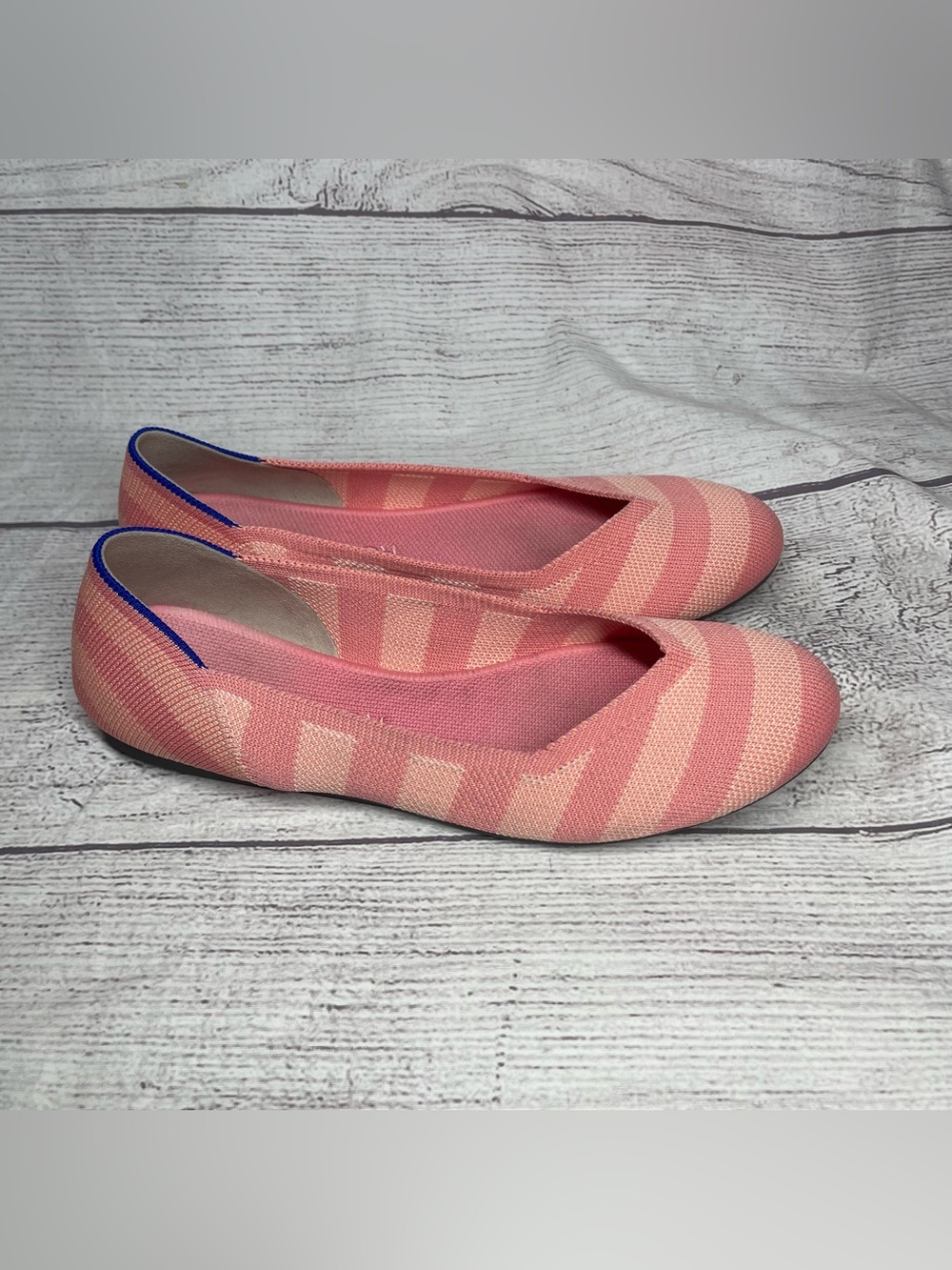 Rothy’s Women’s 9 The Flat in Pink Macaron Stripe Limited Edition Shoes